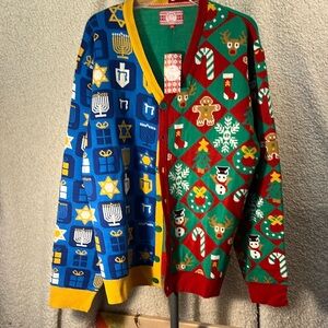 Kesis Hanukkah 🕎 Menorah , Christmas , Holidays  Button front Unisex Sweater